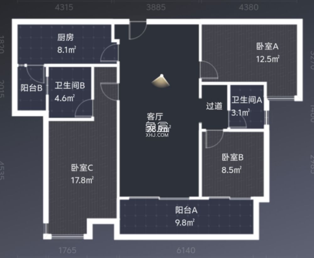 长房湘江府  3室2厅2卫   85.00万