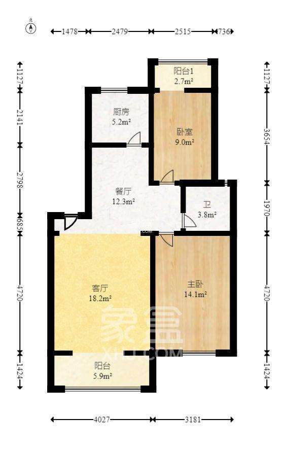 湘瑞家园  2室2厅1卫   1400.00元/月室内图