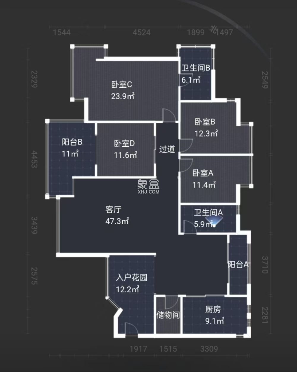 山水国际  4室2厅2卫   115.00万