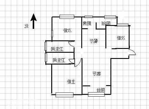美的城  3室2厅2卫   152.00万户型图