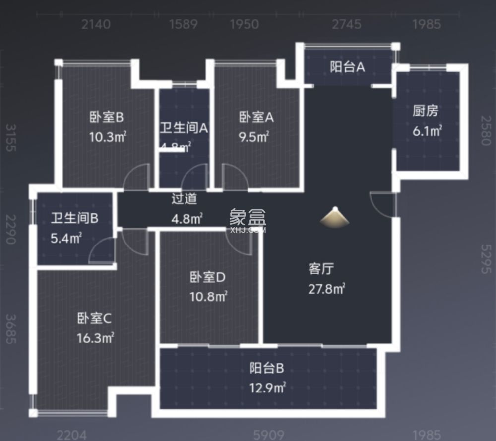 长房湘江府  4室2厅2卫   150.00万