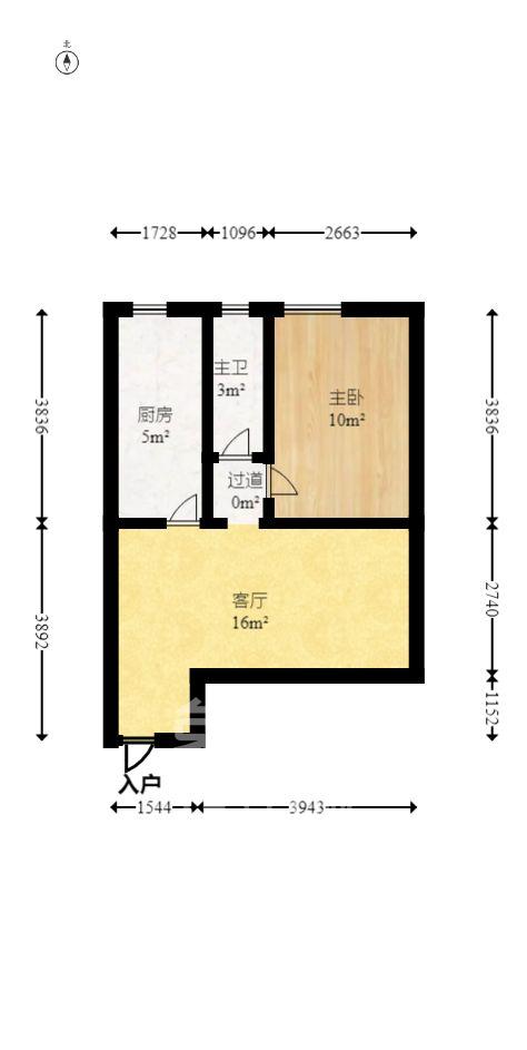 盛地尊域  1室1厅1卫   1600.00元/月室内图