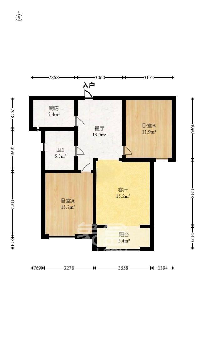 汉高学士府  1室1厅1卫   1800.00元/月室内图