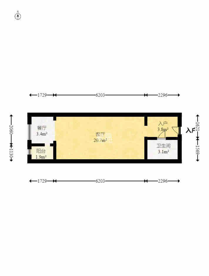 博雅例外 1室1厅1卫 1300.0元/月 博雅例外 1室1厅1卫 1300.0元/月室内图