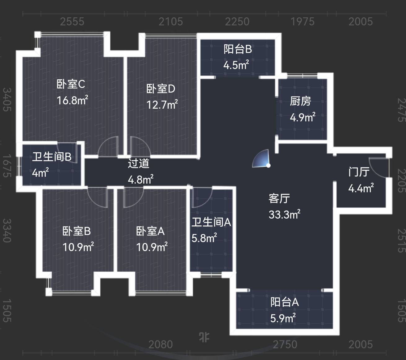 山水洲城华晨第一城 4室2厅2卫 65.8万 山水洲城华晨第一城 4室2厅2卫 65.8万室内图