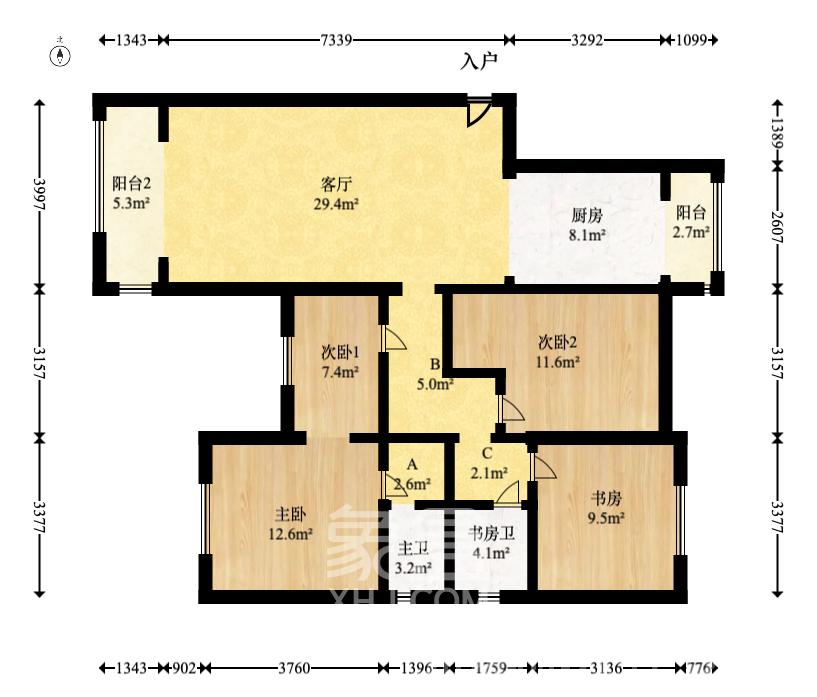 绿地海外滩二期  4室2厅2卫   73.00万其他