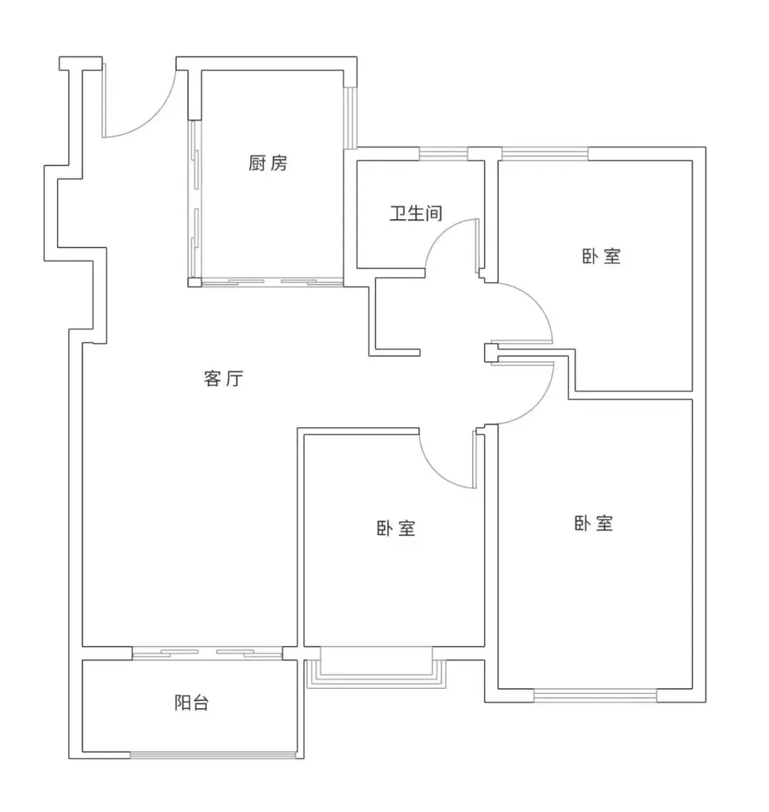梓湖观邸  3室2厅2卫   108.00万户型图