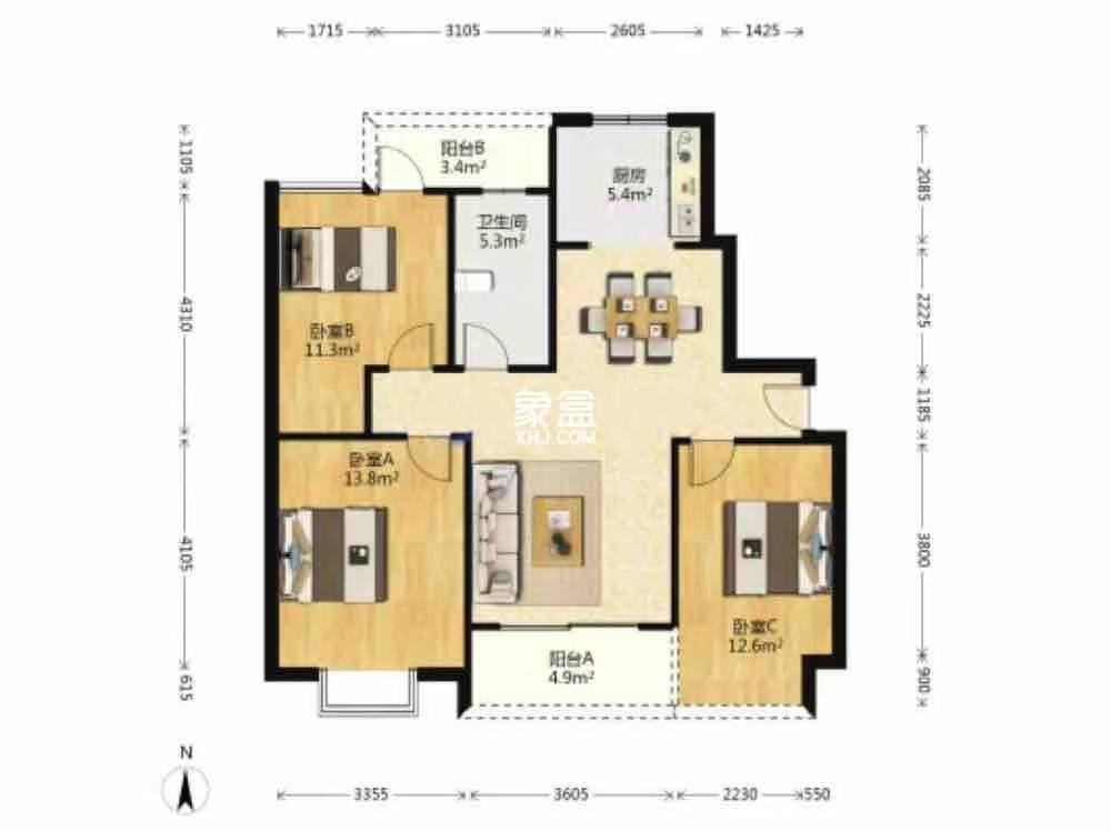 春藤公馆  3室2厅1卫    53.0万