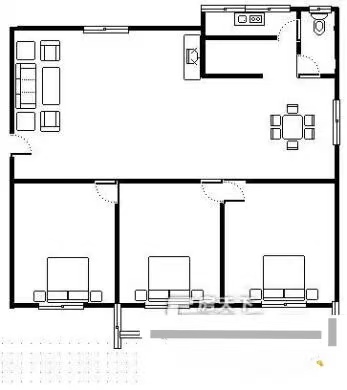 益阳师范家属区  3室2厅1卫   1500.00元/月室内图1