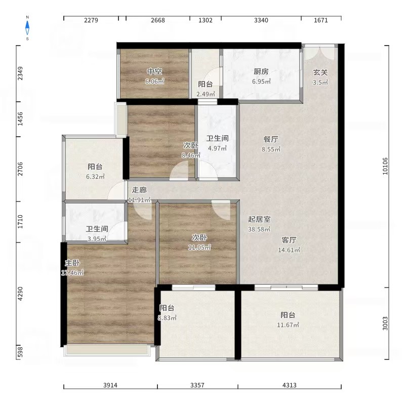 奥园养生城 4室2厅2卫 65.0万 奥园养生城 4室2厅2卫 65.0万室内图