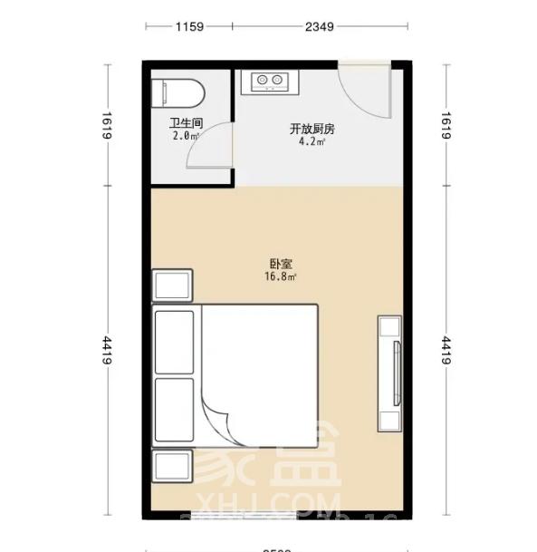 红星国际公馆 3室2厅2卫 2800.0元/月 红星国际公馆 3室2厅2卫 2800.0元/月户型图