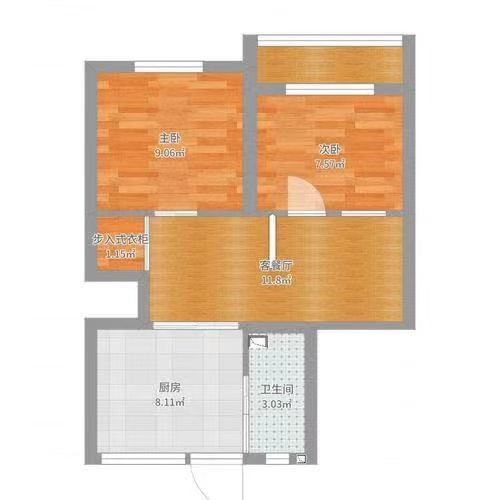 恒大绿洲 2室2厅1卫 1400.0元/月 恒大绿洲 2室2厅1卫 1400.0元/月户型图