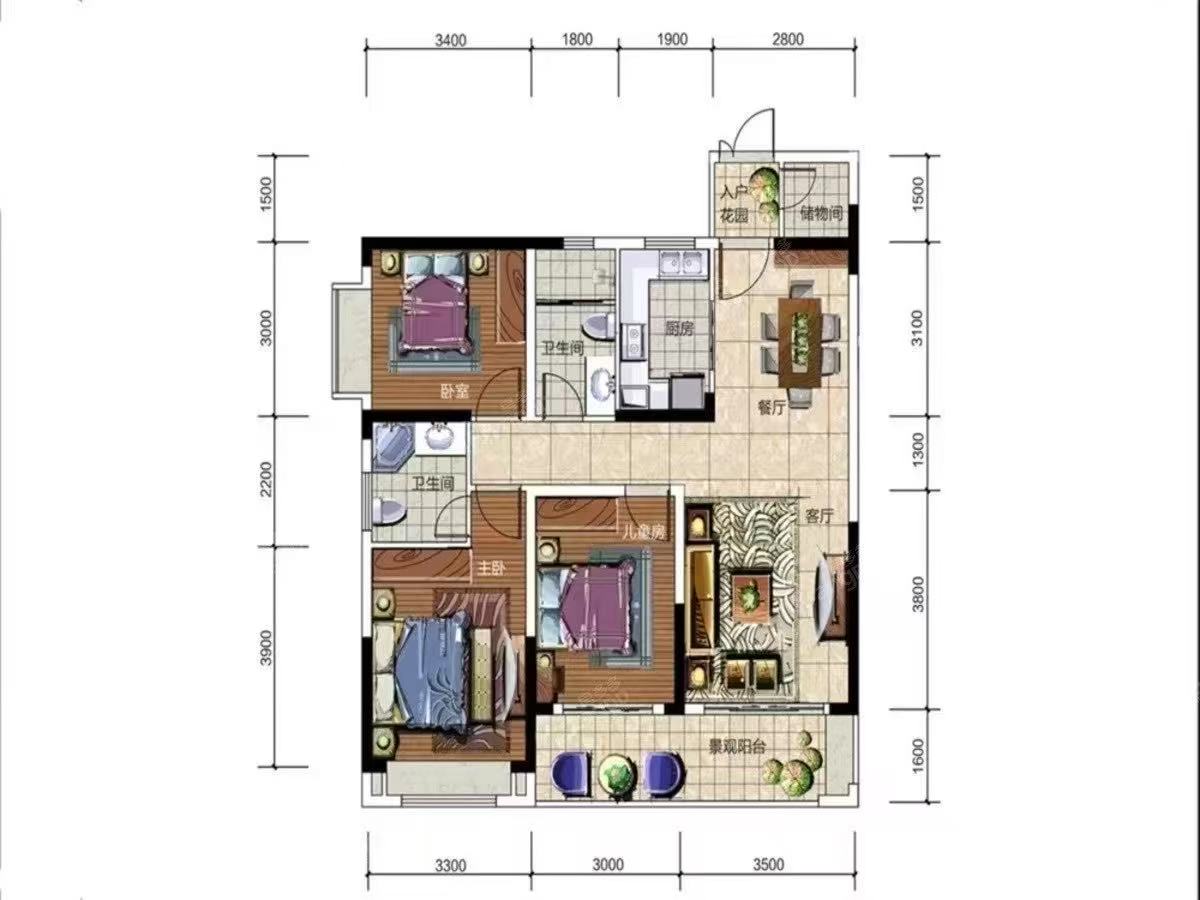 青龙湾(中央小镇)  3室2厅2卫    32.0万 青龙湾(中央小镇)  3室2厅2卫    32.0万室内图
