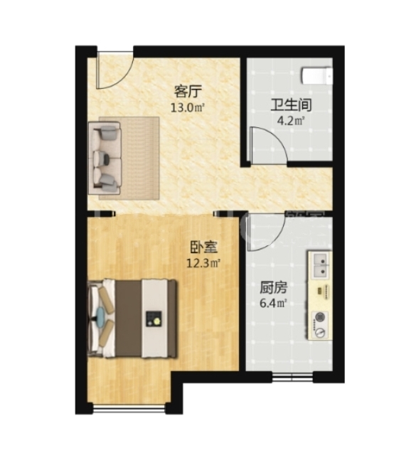 株洲恒大悦珑台 1室1厅1卫 25.0万 株洲恒大悦珑台 1室1厅1卫 25.0万室内图