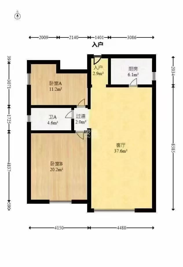 洞井生产安置小区(洞井新兴安置小区) 1室1厅1卫 1100.0元/月 洞井生产安置小区(洞井新兴安置小区) 1室1厅1卫 1100.0元/月户型图