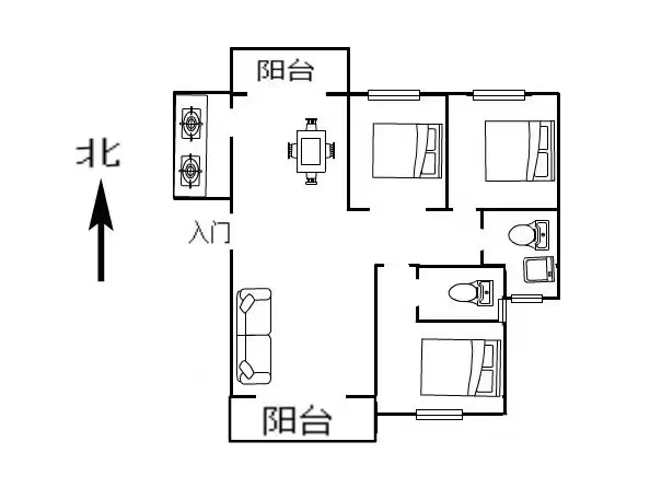 世纪海岸  3室2厅1卫   2500.00元/月室内图