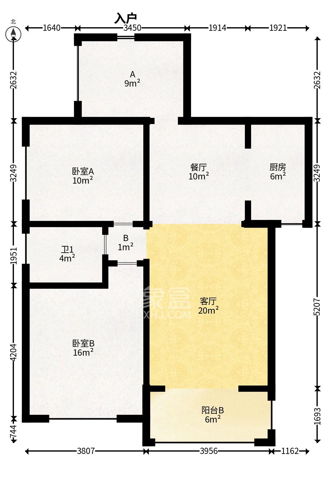海拔东方  2室2厅1卫    2200.0元/月室内图