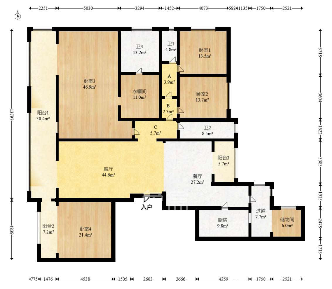 中建江山壹号  1室2厅2卫   762.00万其他