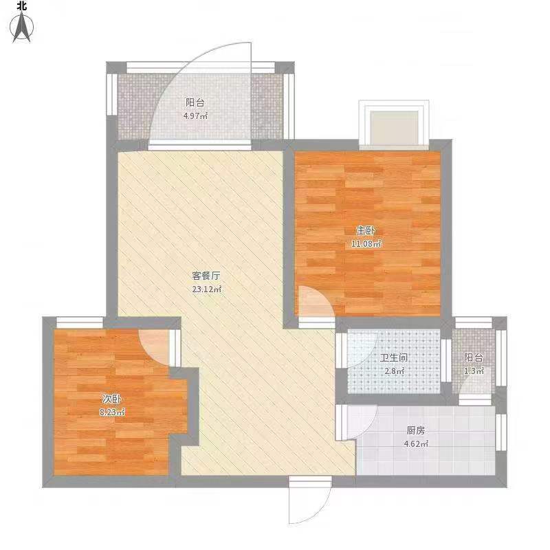三里桥齿轮厂家属区南区  2室1厅1卫    28.0万户型图