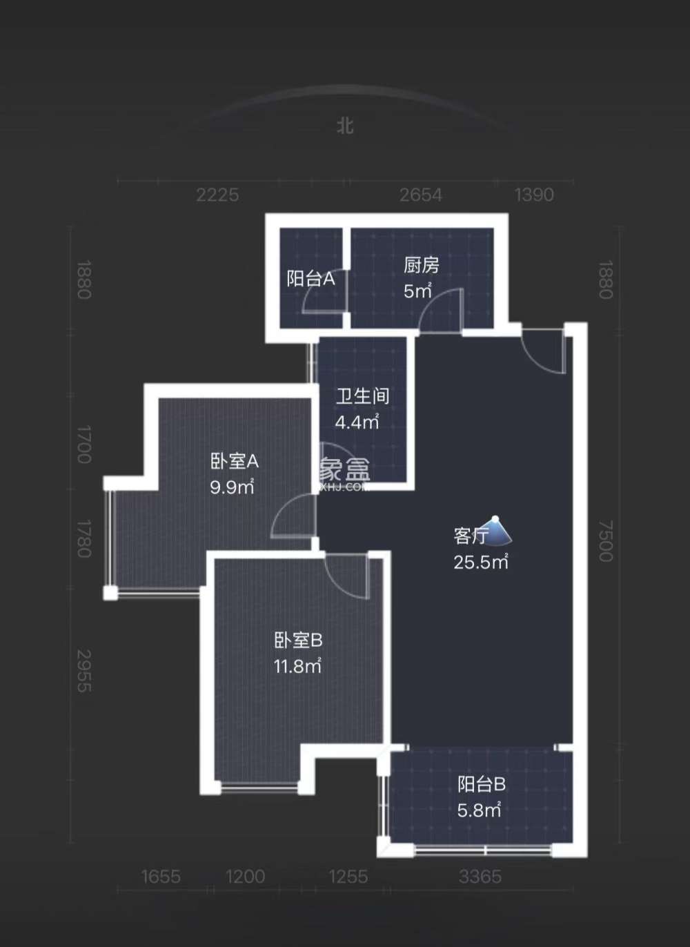 山水豪庭  2室2厅1卫   35.00万
