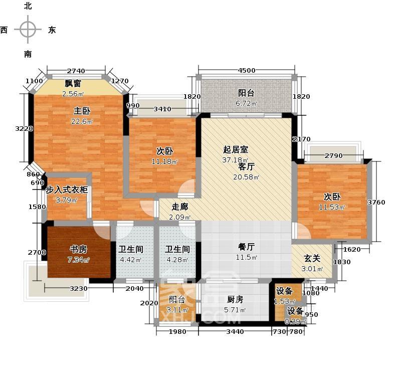 恒大城  4室2厅2卫    118.0万
