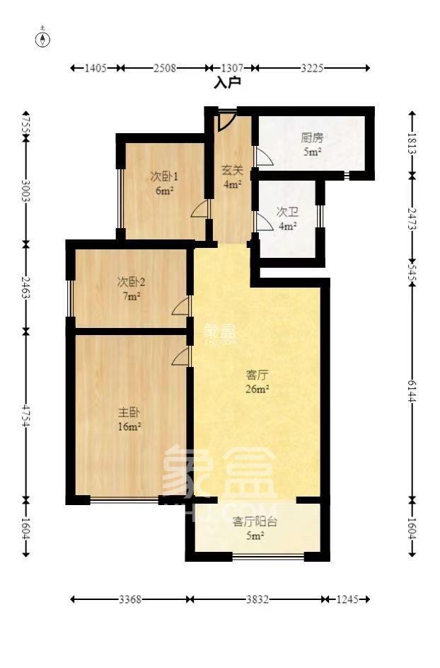 滨江海棠湾 3室2厅1卫 2000.0元/月 滨江海棠湾 3室2厅1卫 2000.0元/月室内图