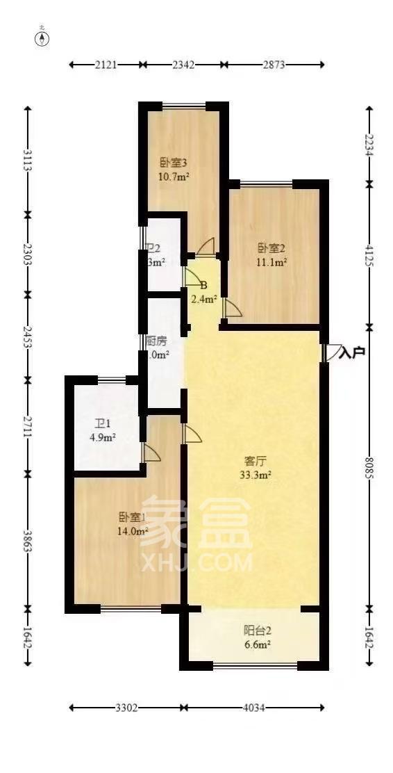兴旺正佳广场（金石雅苑）  1室2厅2卫   3000.00元/月
