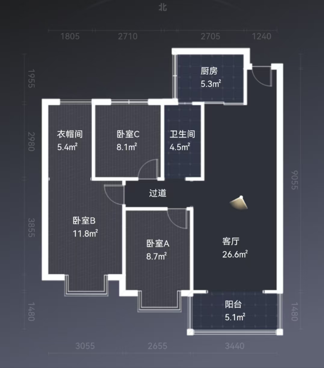亿都时光  3室2厅2卫   60.00万