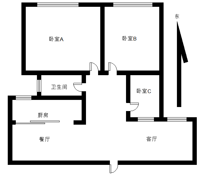 华新商业大厦  3室2厅1卫   88.00万客厅