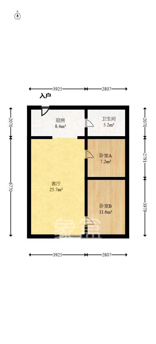 生活艺术城  2室1厅1卫   1750.00元/月室内图1