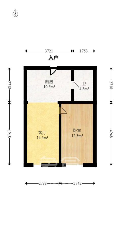 万科魅力之城  1室1厅1卫   1600.00元/月室内图