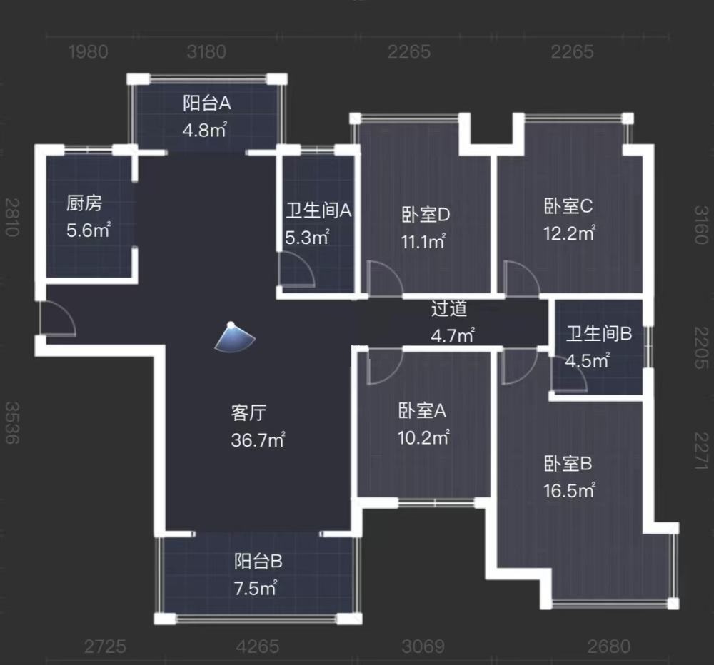 山水印象  4室2厅2卫   86.80万