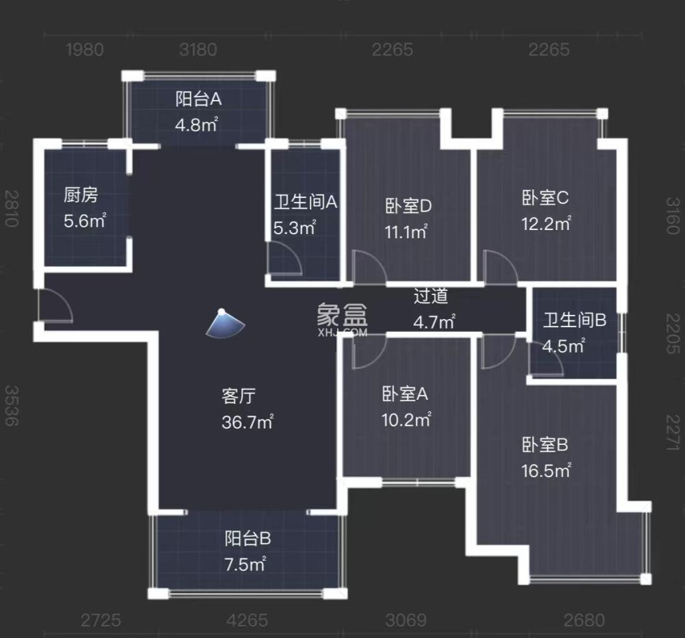 山水印象  4室2厅2卫   86.80万