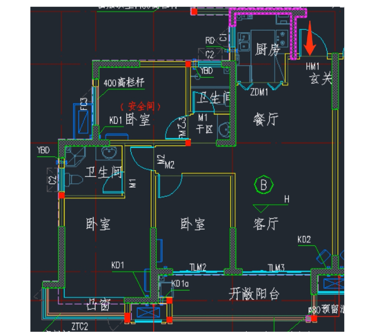 荣盛花语书苑  3室2厅2卫   78.00万户型图