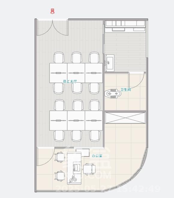 奥克斯广场 1室1厅1卫 2500.0元/月 奥克斯广场 1室1厅1卫 2500.0元/月室内图