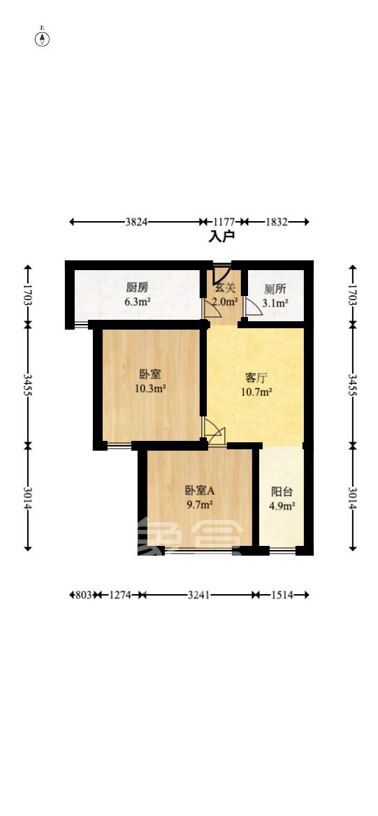 合能洋湖公馆  2室1厅1卫   45.00万其他