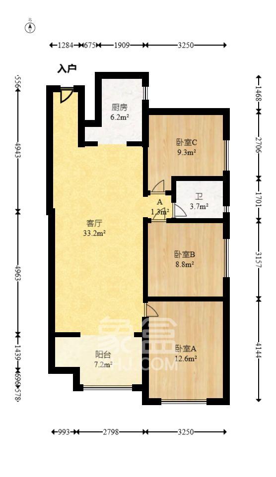 万科里梅溪郡  3室2厅1卫   3300.00元/月室内图