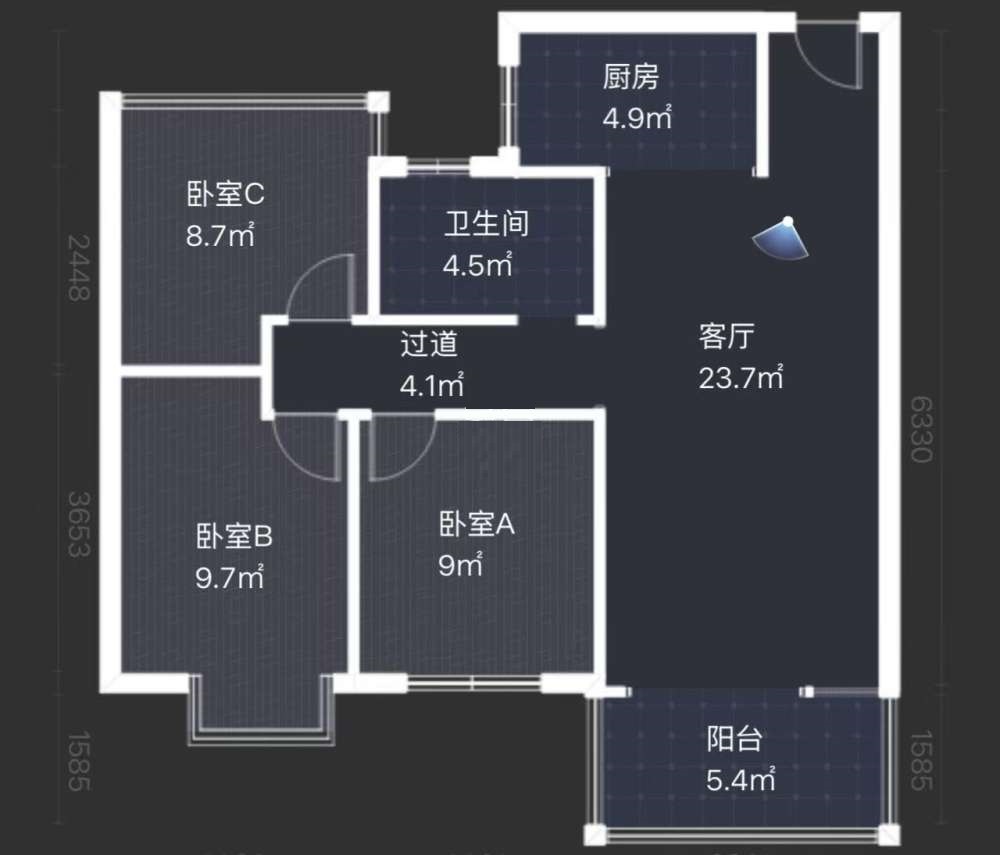 春藤小镇 3室2厅1卫 71.5万 春藤小镇 3室2厅1卫 71.5万室内图