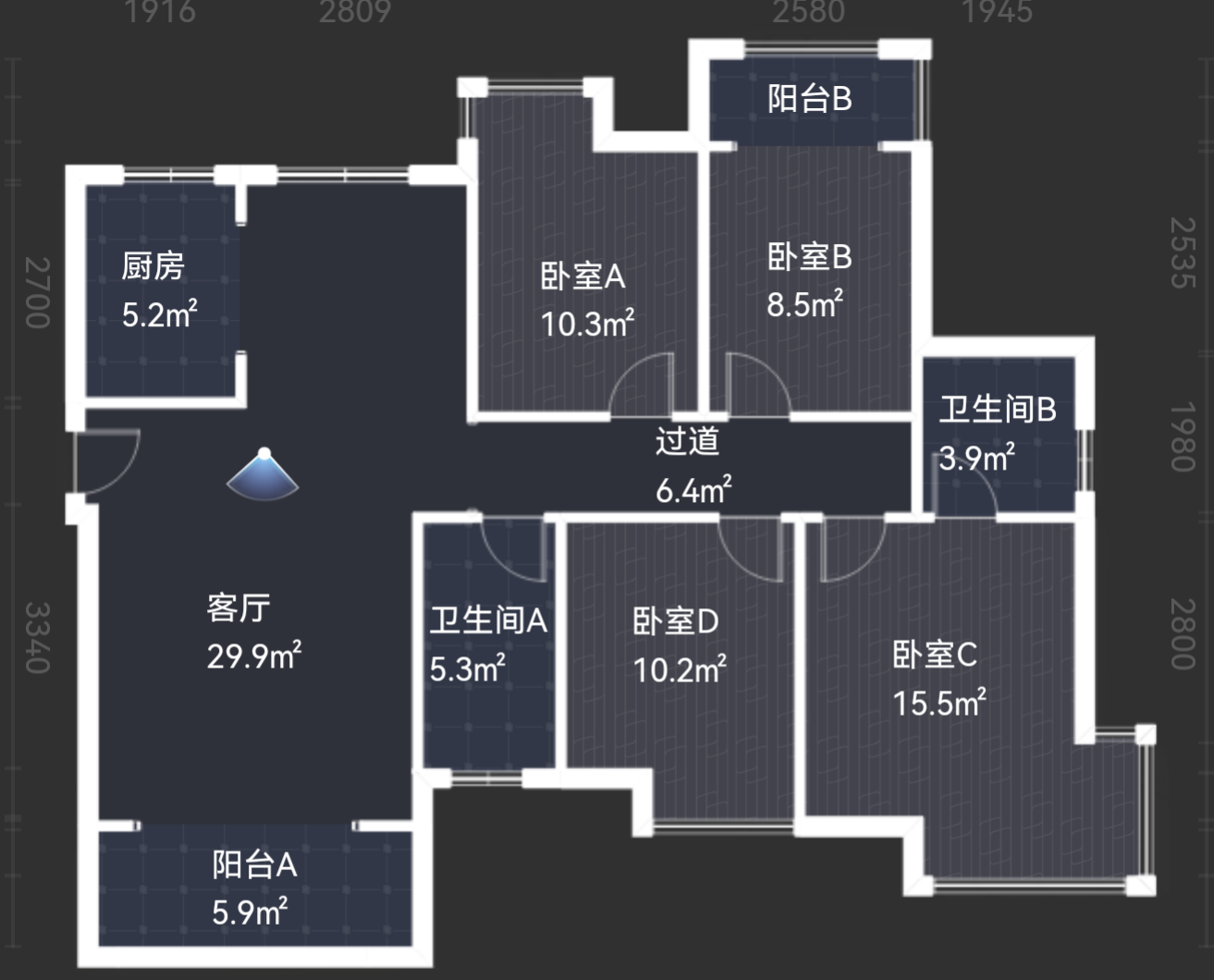山水洲城华晨第一城  4室2厅2卫   61.80万