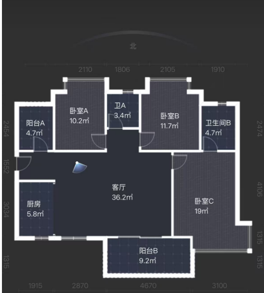 蓝溪谷  3室2厅1卫    60.0万