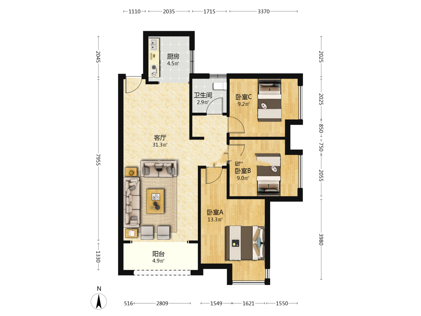 山水印象  3室2厅1卫    50.0万 山水印象  3室2厅1卫    50.0万