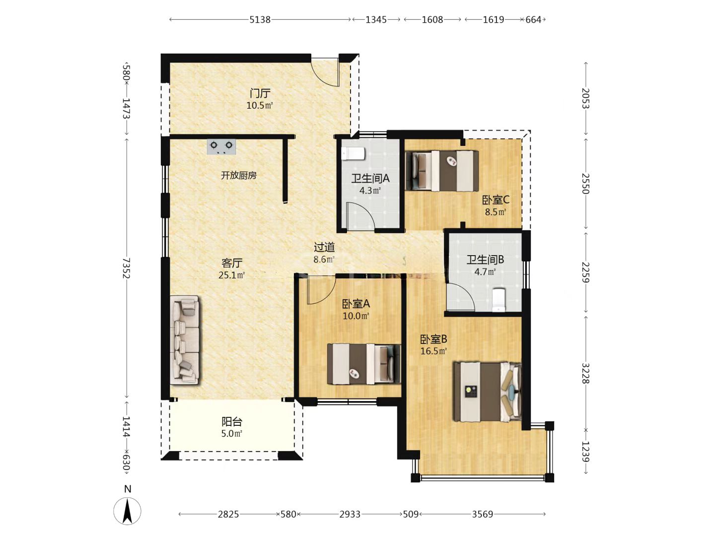 中房天玺湾  4室2厅2卫    53.8万 中房天玺湾  4室2厅2卫    53.8万