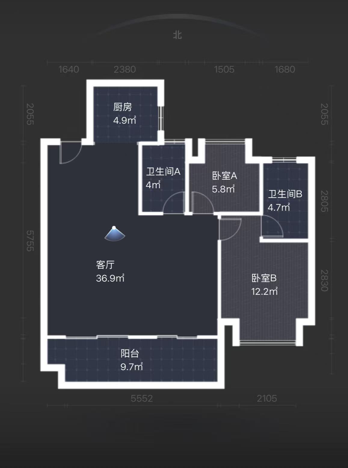 中海学府里  3室2厅2卫   56.80万室内图1