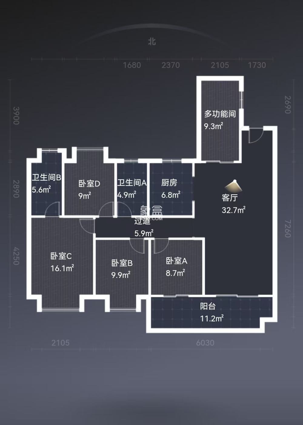 葛宁悦东方  4室2厅2卫   86.80万