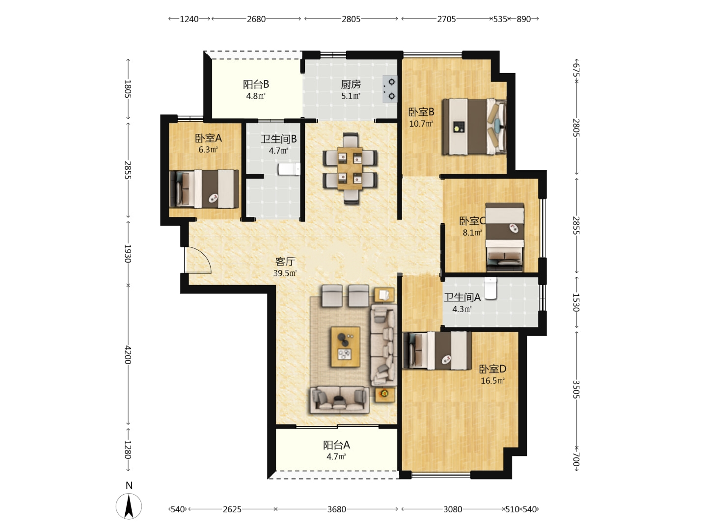 磐龙生态社区 3室2厅2卫 39.8万 磐龙生态社区 3室2厅2卫 39.8万室内图