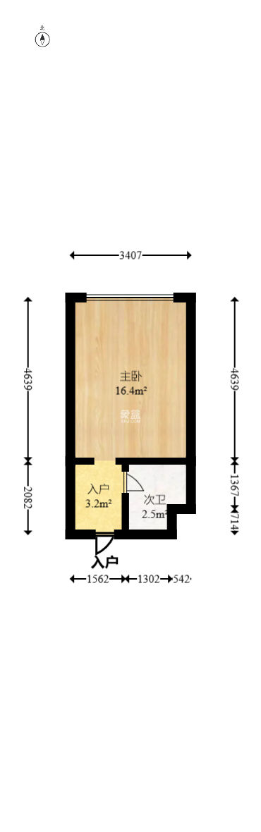 海城大厦 1室0厅1卫 40.0万 海城大厦 1室0厅1卫 40.0万室内图