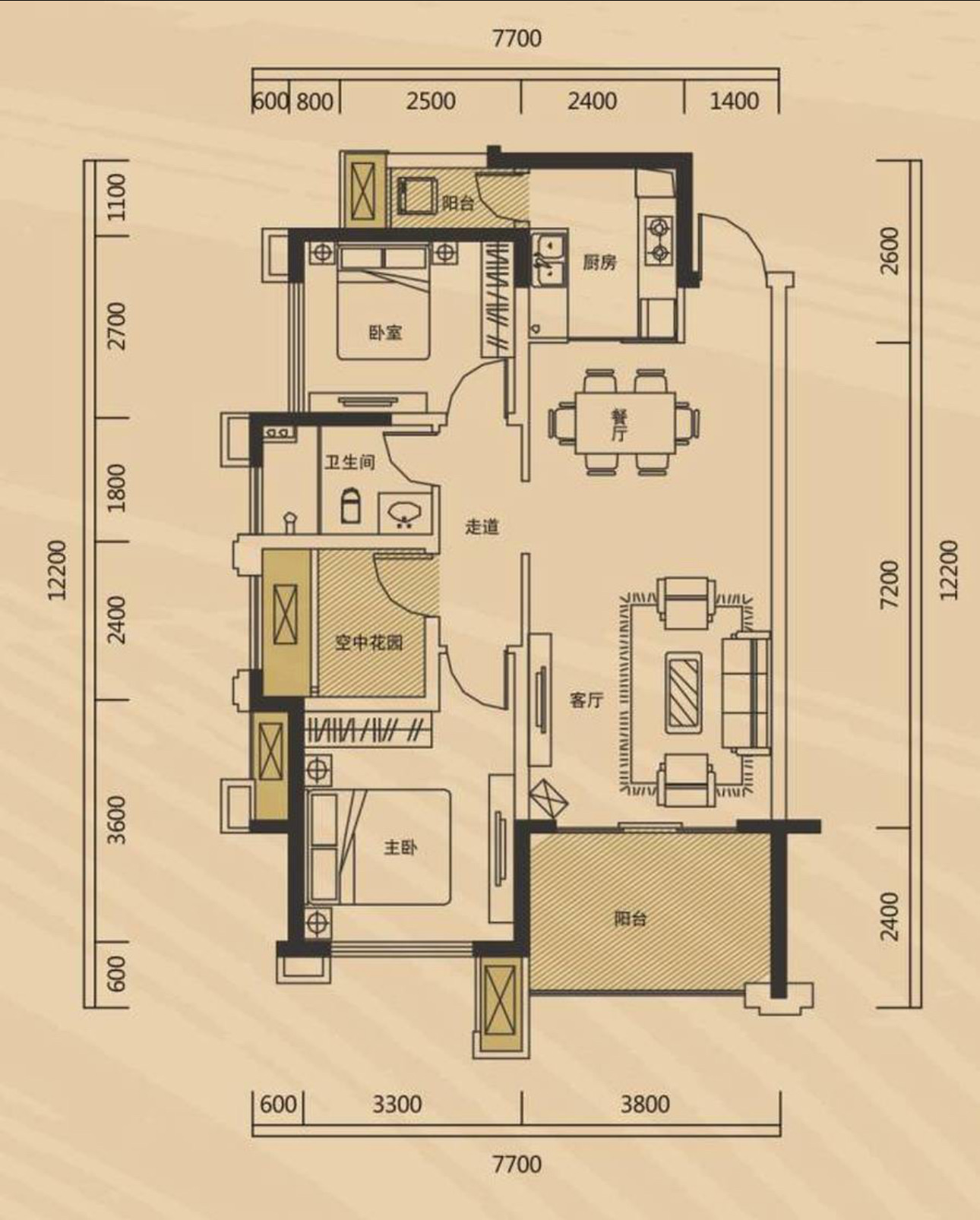 长房半岛蓝湾(观山月) 3室2厅1卫 2100.0元/月 长房半岛蓝湾(观山月) 3室2厅1卫 2100.0元/月户型图