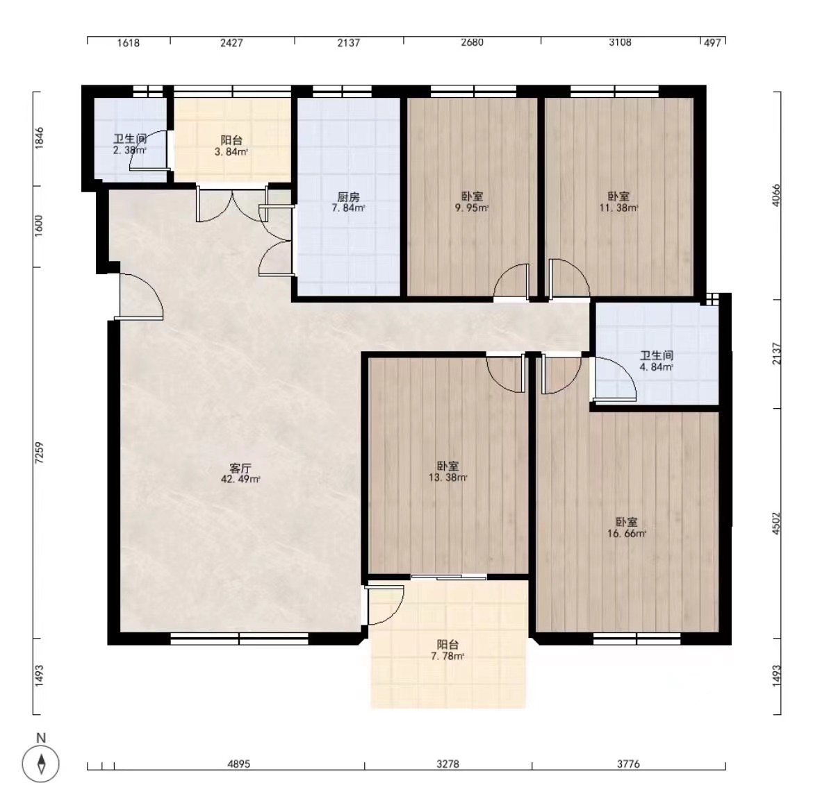 白沙家园(白沙欣苑) 4室2厅2卫 3000.0元/月 白沙家园(白沙欣苑) 4室2厅2卫 3000.0元/月户型图