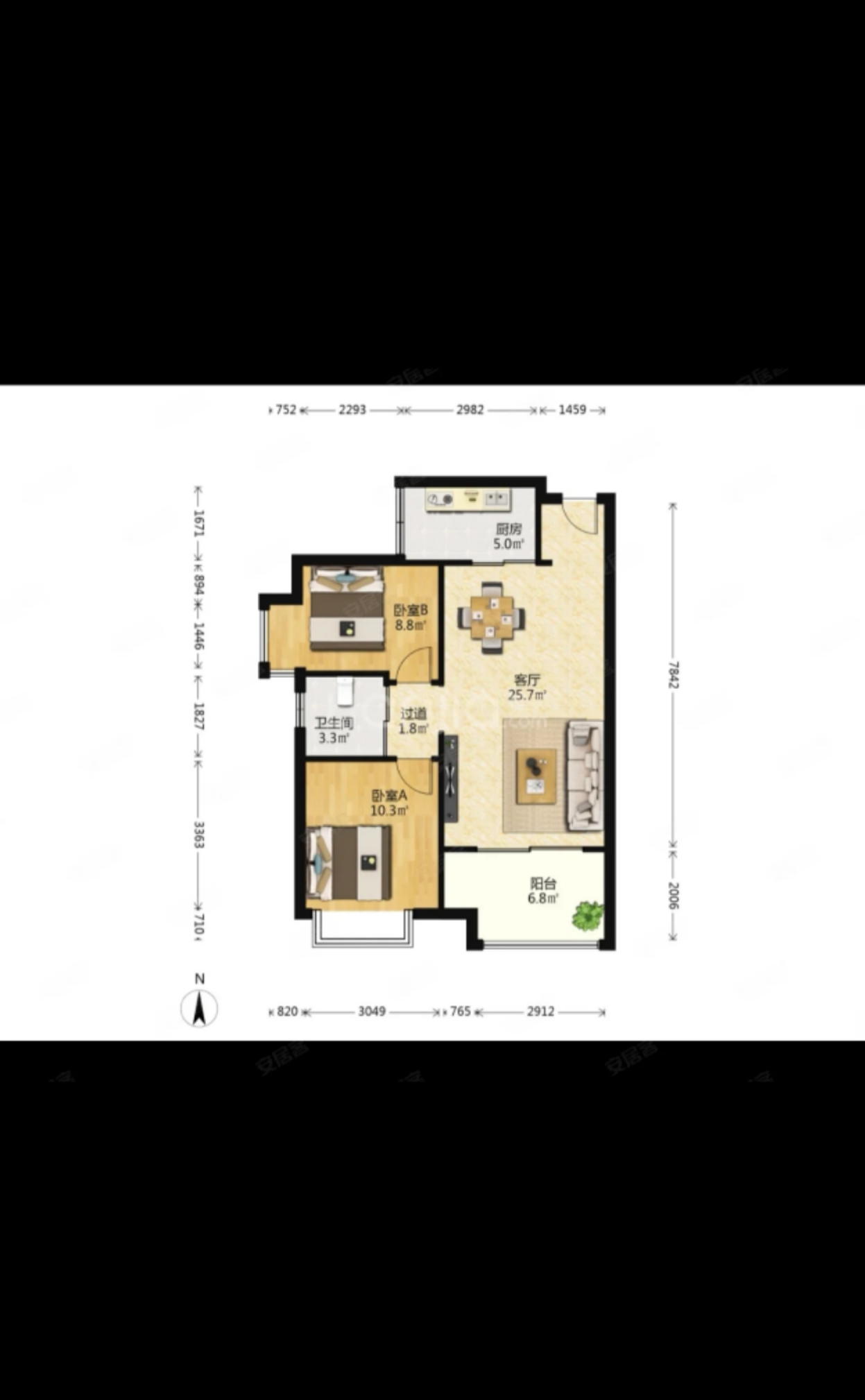 正大豪庭 2室2厅1卫 140.0万 正大豪庭 2室2厅1卫 140.0万户型图
