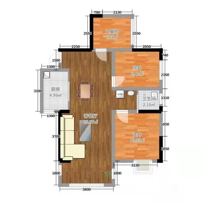 德大揽胜 3室2厅2卫 59.8万 德大揽胜 3室2厅2卫 59.8万户型图